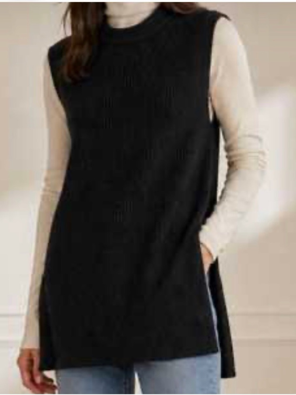 Wilfred Black Asymmetrical Sleeveless Tunic